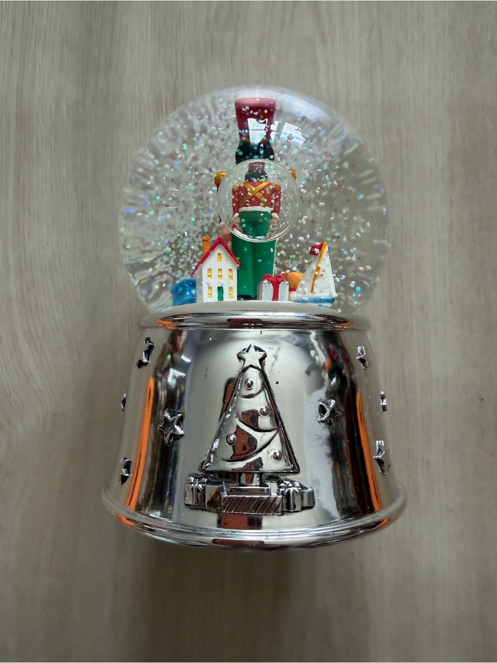 Vintage Reed & Barton Toy Soldier Snowglobe Music Nutcracker Christmas